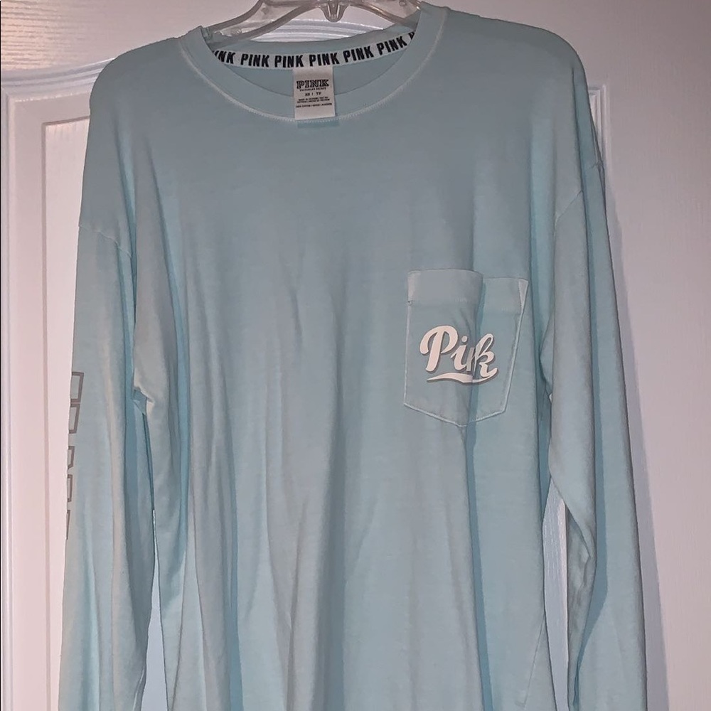 Light Blue PINK Long Sleeve Tee